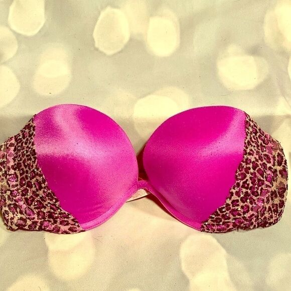 PURPLE with ANIMAL PRINT & RHINESTONE STRAPS 34C - Picture 1 of 4